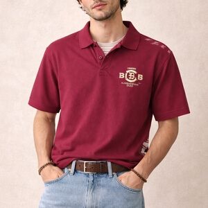 Nike Men's Burgundy Polo Shirt Streetwear Retro Street Vintage Polo